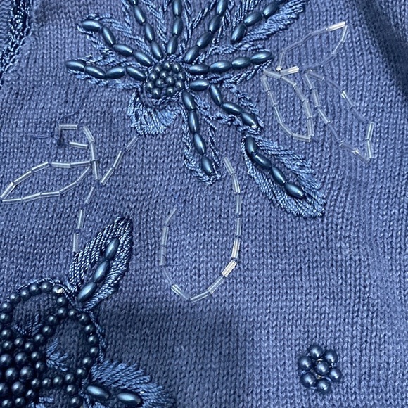 Vintage Venezia beaded sweater‎ blue - Picture 6 of 10